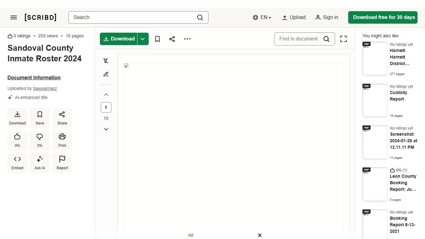 Sandoval County Inmate Roster 2024 PDF Driving Under The Influence Battery (Crime)